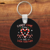 Christmas Candy Cane Heart Crew Family Matching Pa Sleutelhanger (Voorkant)