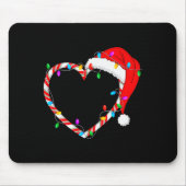 Christmas Candy Cane Heart Funny Love Candy Men Wo Muismat (Voorkant)