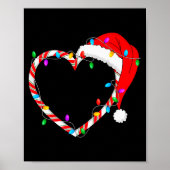 Christmas Candy Cane Heart Funny Love Candy Men Wo Poster (Voorkant)