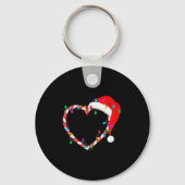 Christmas Candy Cane Heart Funny Love Candy Men Wo Sleutelhanger (Voorkant)