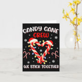 Christmas Candy Cane Heart Holiday Family Matching Kaart (Gele Bloem)