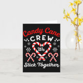 Christmas Candy Cane Heart Holiday Family Matching Kaart (Gele Bloem)