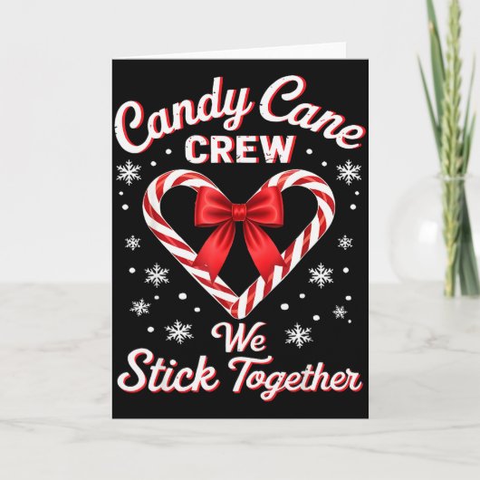 Christmas Candy Cane Heart Holiday Family Matching Kaart (Voorkant)