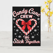 Christmas Candy Cane Heart Holiday Family Matching Kaart (Gele Bloem)