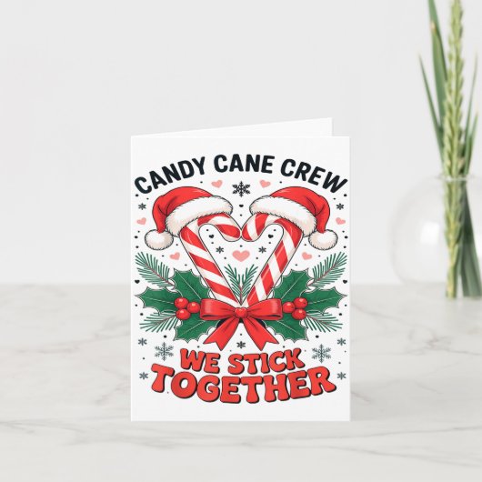Christmas Candy Cane Heart Holiday Family Matching Kaart (Voorkant)