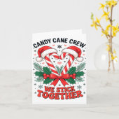 Christmas Candy Cane Heart Holiday Family Matching Kaart (Gele Bloem)