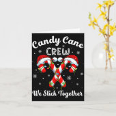 Christmas Candy Cane Heart Holiday Family Matching Kaart (Gele Bloem)