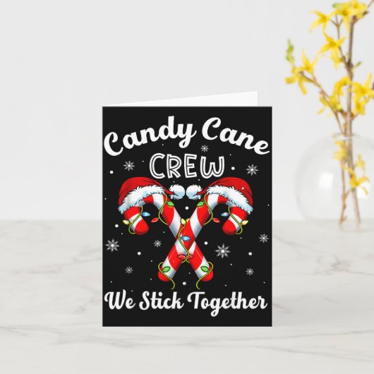 Christmas Candy Cane Heart Holiday Family Matching Kaart (Gele Bloem)
