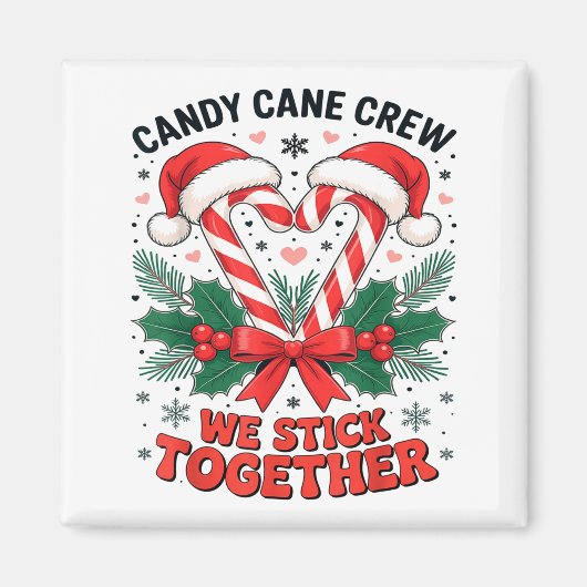 Christmas Candy Cane Heart Holiday Family Matching Magneet (Voorkant)