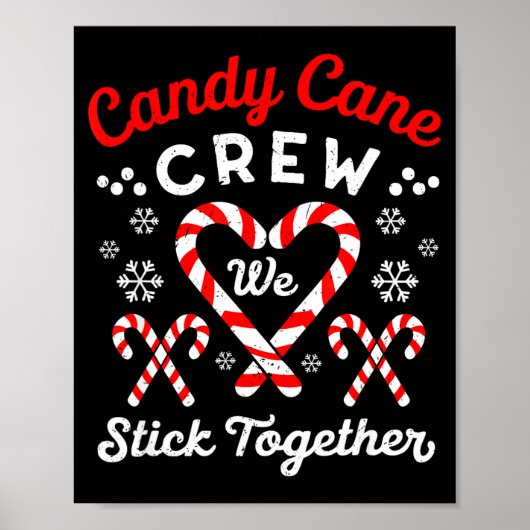 Christmas Candy Cane Heart Holiday Family Matching Poster (Voorkant)