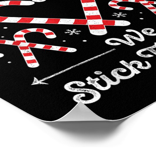 Christmas Candy Cane Heart Holiday Family Matching Poster (Hoek)