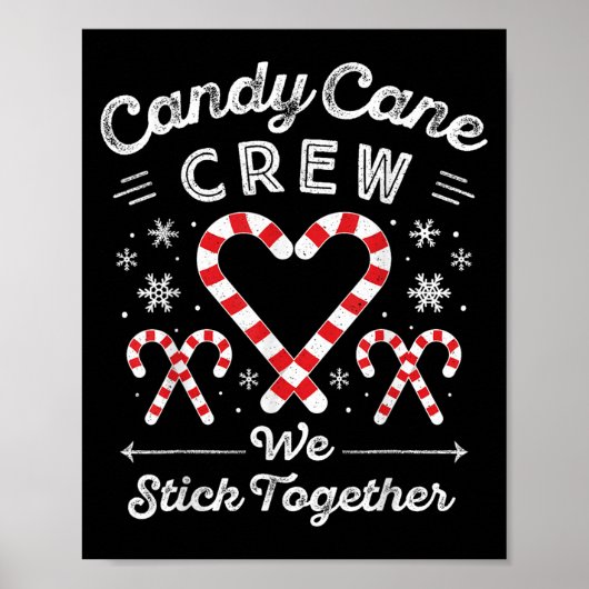 Christmas Candy Cane Heart Holiday Family Matching Poster (Voorkant)
