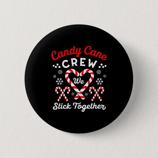 Christmas Candy Cane Heart Holiday Family Matching Ronde Button 5,7 Cm (Voorkant)