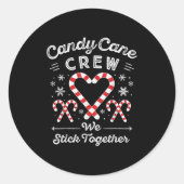 Christmas Candy Cane Heart Holiday Family Matching Ronde Sticker (Voorkant)