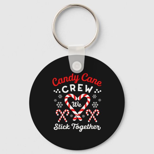 Christmas Candy Cane Heart Holiday Family Matching Sleutelhanger (Voorkant)