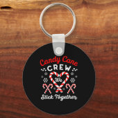 Christmas Candy Cane Heart Holiday Family Matching Sleutelhanger (Voorkant)