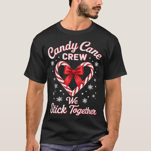 Christmas Candy Cane Heart Holiday Family Matching T-shirt (Voorkant)
