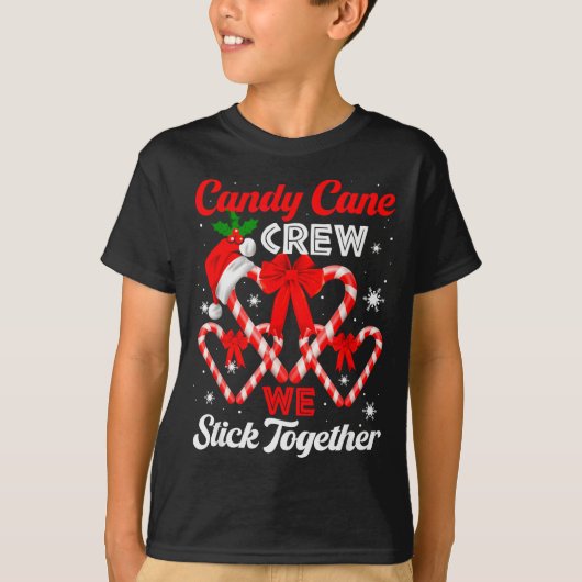 Christmas Candy Cane Heart Holiday Family Matching T-shirt (Voorkant)