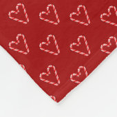 Christmas Candy Cane Heart Pattern op rood Fleece Deken (Hoek)
