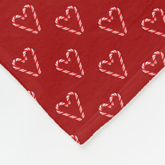 Christmas Candy Cane Heart Pattern op rood Fleece Deken (Hoek)