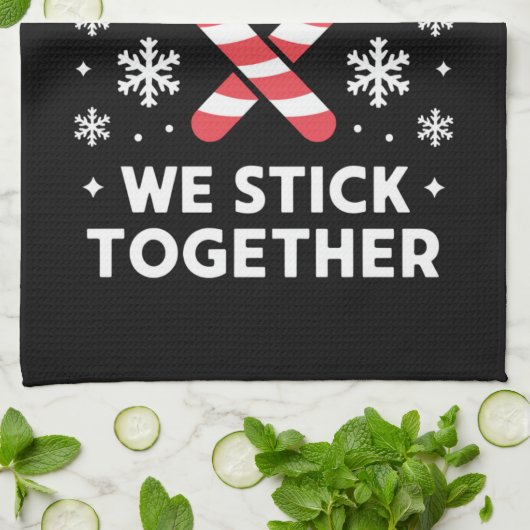 Christmas Candy Cane Heart We blijven bij elkaar Theedoek (Gevouwen)