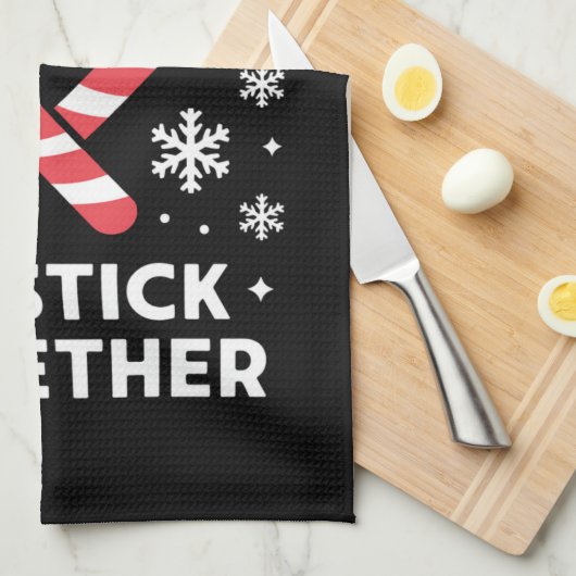 Christmas Candy Cane Heart We blijven bij elkaar Theedoek (Quarter Fold)