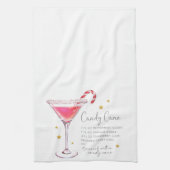 Christmas Candy Cane Martini Recept Waterverf Theedoek (Verticaal)