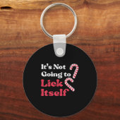 Christmas Candy Cane Not Going Lick Itself Funny X Sleutelhanger (Voorkant)