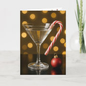 Christmas Candy Cane On a Martini Glass Kaart (Voorkant)
