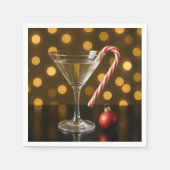 Christmas Candy Cane On a Martini Glass Servet (Voorkant)