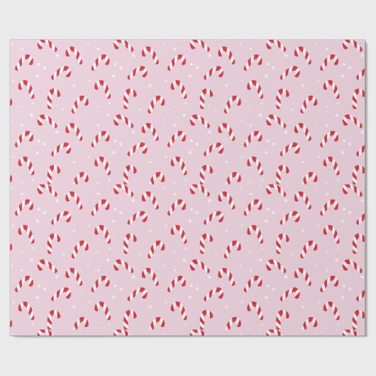 Christmas Candy Cane Pink Cadeaupapier (Vlak)