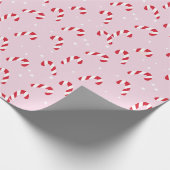 Christmas Candy Cane Pink Cadeaupapier (Hoek)