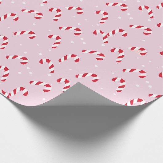 Christmas Candy Cane Pink Cadeaupapier (Hoek)