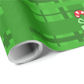 Christmas Candy Cane Plaid Inpakpapier (Rol Hoek)