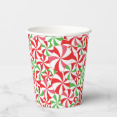 Christmas Candy Cane Print Party Paper Cups Papieren Bekers (Achterkant)
