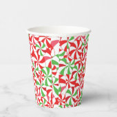 Christmas Candy Cane Print Party Paper Cups Papieren Bekers (Rechts)