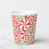 Christmas Candy Cane Print Party Paper Cups Papieren Bekers (Voorkant)