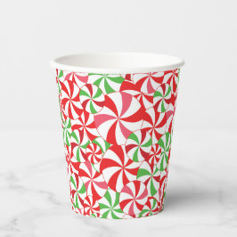 Christmas Candy Cane Print Party Paper Cups Papieren Bekers