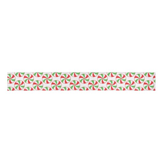 Christmas Candy Cane Printed Ribbon Grosgrain Lint (Voorkant)