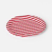 Christmas Candy Cane Red Stripped Paper Plates Papieren Bordje (Gekanteld)