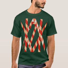 Christmas Candy Cane Red White Vector Design T-shirt