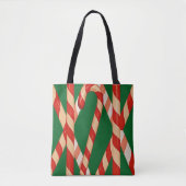 Christmas Candy Cane Red White Vector Design Tote Bag (Voorkant)
