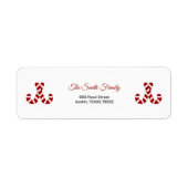 Christmas Candy Cane retour adreslabel Etiket (Voorkant)