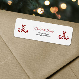 Christmas Candy Cane retour adreslabel Etiket