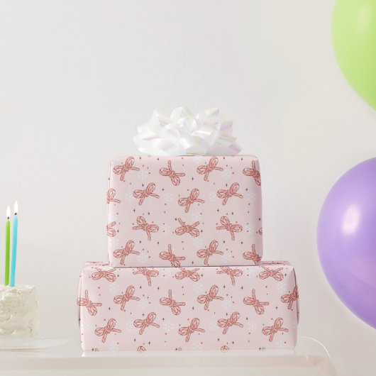 Christmas Candy Cane Ribbon Pattern Cadeaupapier (Feestgeschenken)