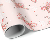 Christmas Candy Cane Ribbon Pattern Cadeaupapier (Rol Hoek)