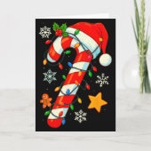 Christmas Candy Cane Santa Hat Xmas Kids Toddler Y Kaart (Voorkant)