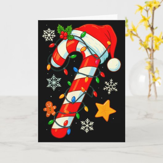 Christmas Candy Cane Santa Hat Xmas Kids Toddler Y Kaart (Gele Bloem)