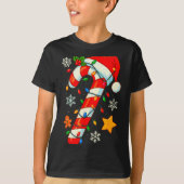 Christmas Candy Cane Santa Hat Xmas Kids Toddler Y T-shirt (Voorkant)