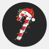 Christmas Candy Cane Santa Xmas Kids Toddler Youth Ronde Sticker (Voorkant)
